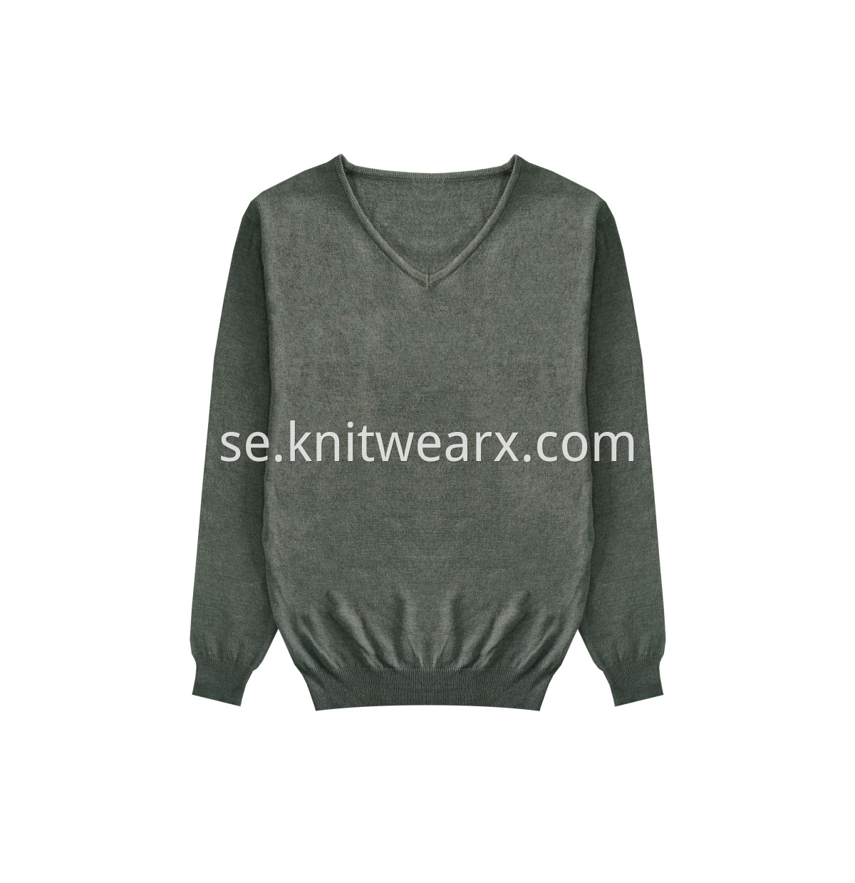 Men's Knitted Easy-care Wool V-neck Pullover